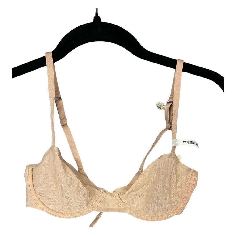 Aerie SMOOTHEZ Mesh Unlined Bra in Sands 32B NWT - Picture 4 of 9